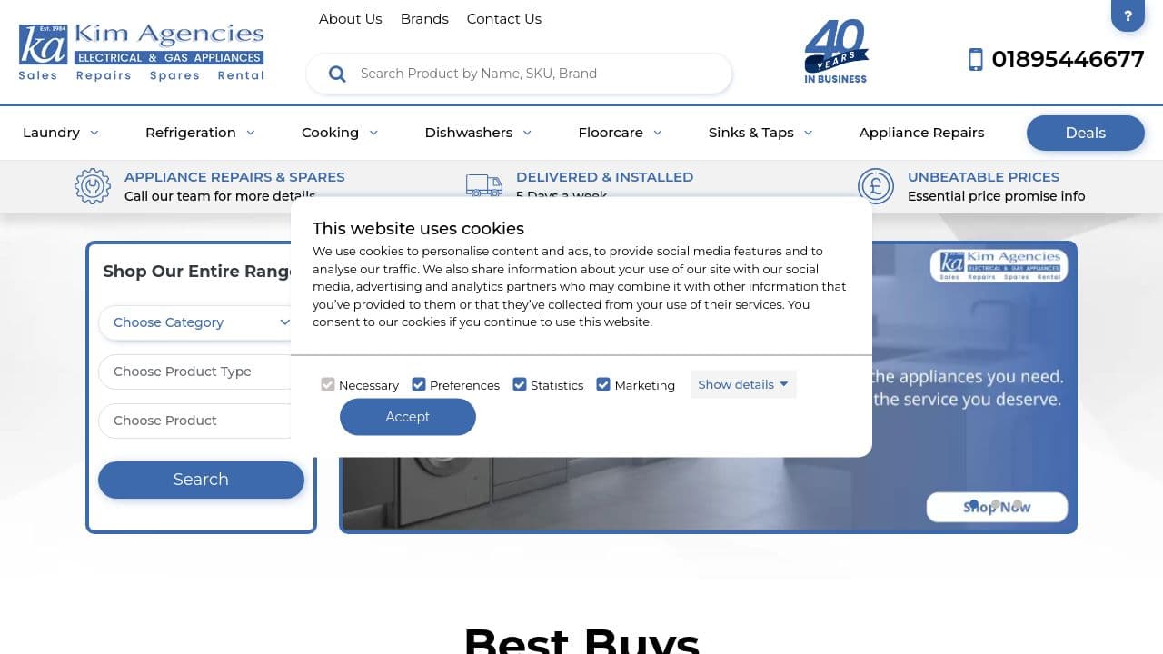 APPLIANCES R US LTD website screenshot