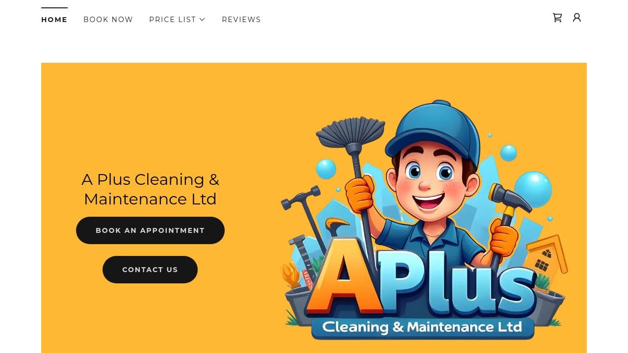 A PLUS CLEANING AND MAINTENANCE LTD website screenshot