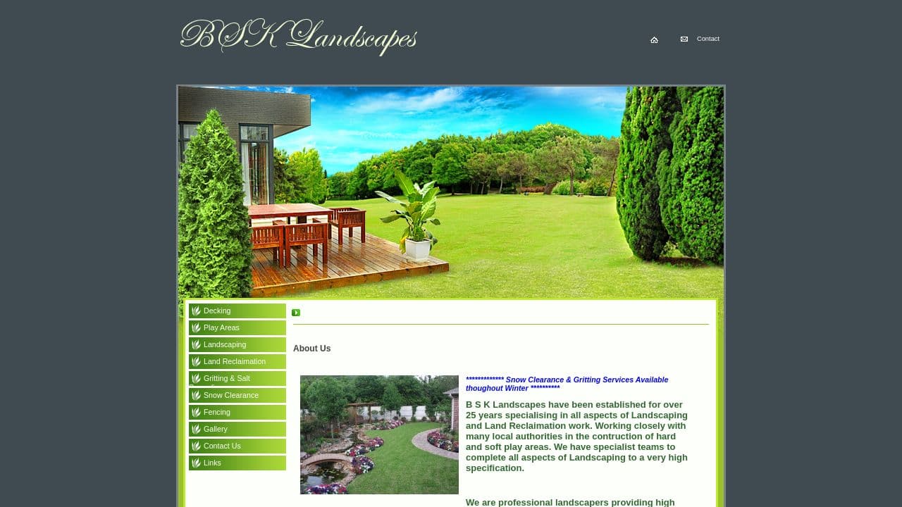 BSK LANDSCAPES LIMITED website screenshot