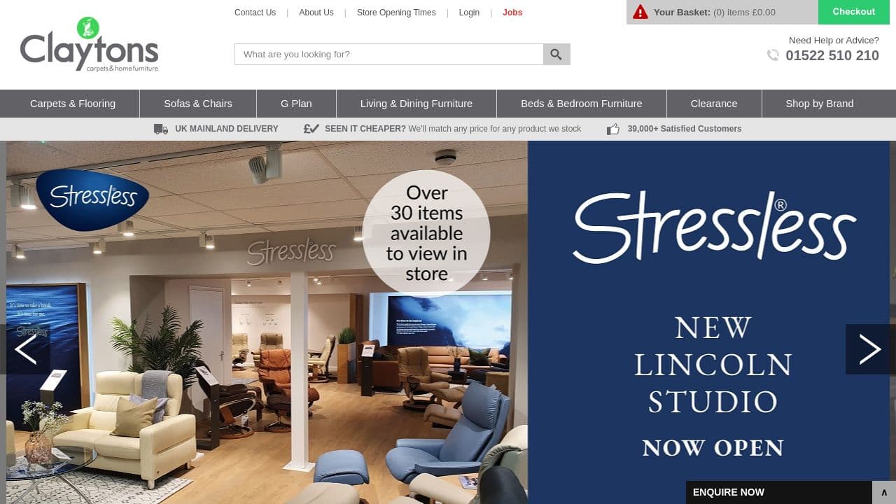 CLAYTON'S CARPETS LIMITED website screenshot