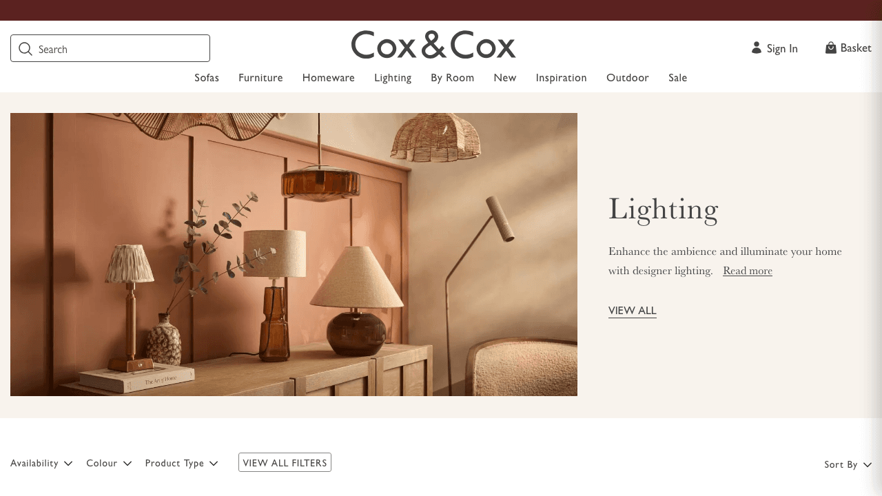 Cox & Cox Lighting — Lighting in London