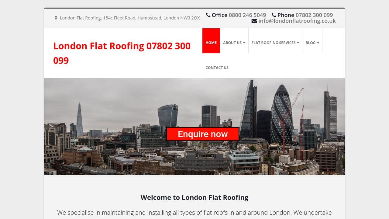 BYRON WARD FLAT ROOFING LTD website screenshot
