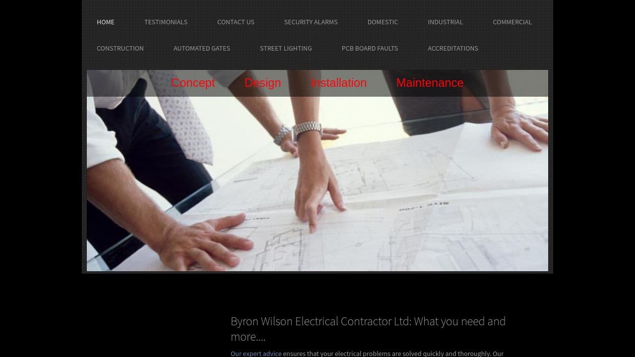 BYRON WILSON ELECTRICAL CONTRACTOR LIMITED website screenshot