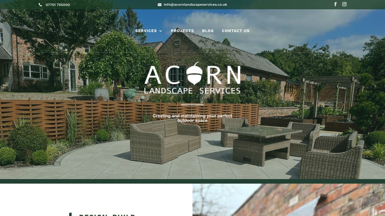 ACORN LANDSCAPE SERVICES (CHESHIRE) LIMITED website screenshot