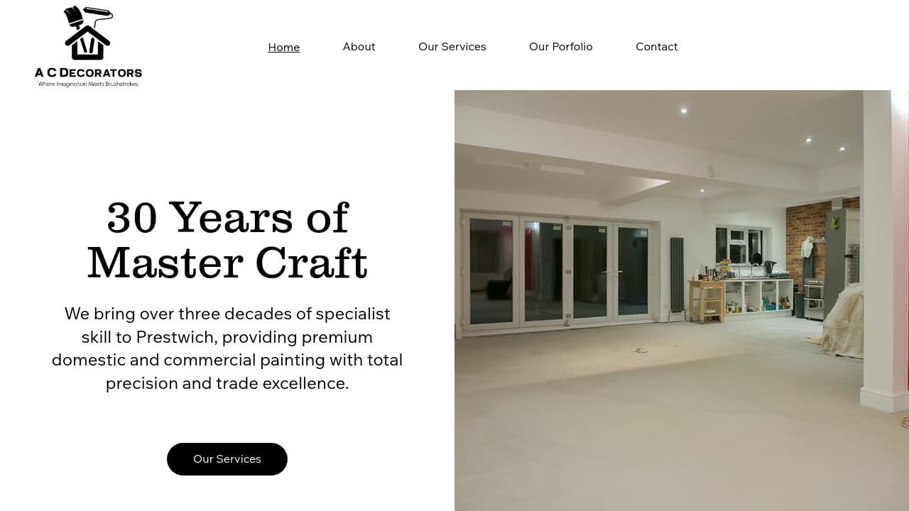 A C DECORATORS LIMITED website screenshot
