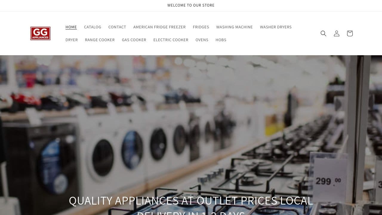 GG APPLIANCES OUTLET LIMITED website screenshot