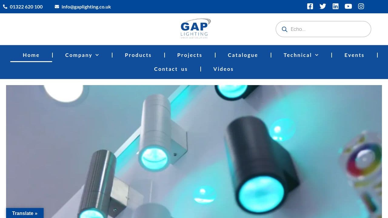 GAP LIGHTING LIMITED website screenshot