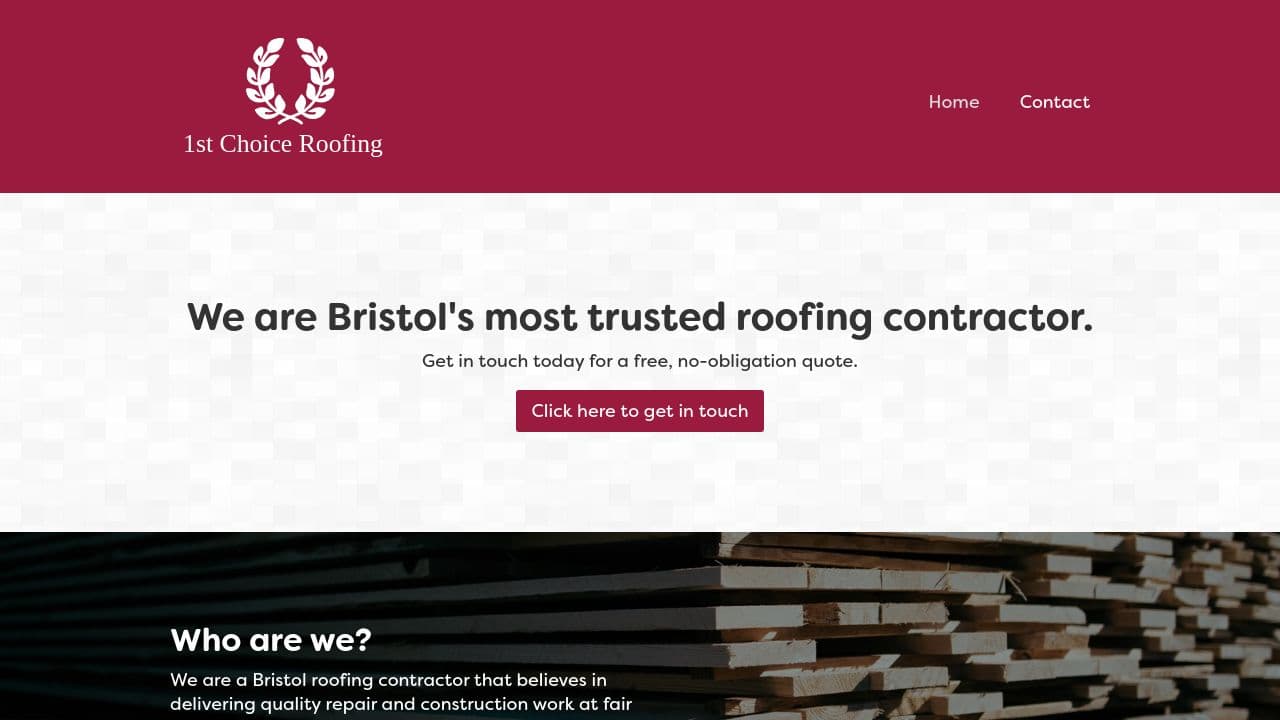 1ST CHOICE ROOFING LIMITED website screenshot