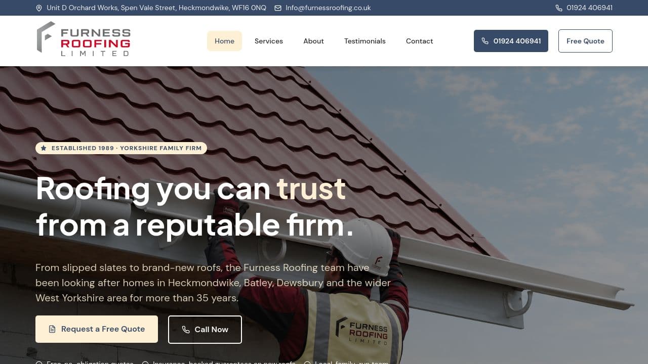 FURNESS ROOFING LTD website screenshot