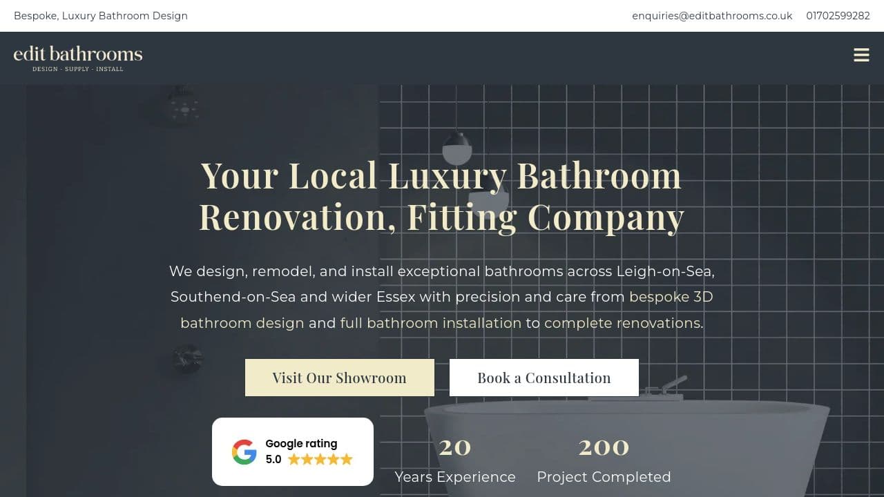 EDIT BATHROOMS LTD website screenshot
