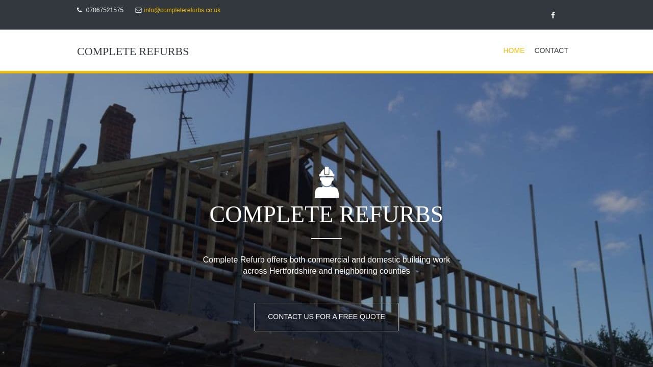 COMPLETE REFURBS LTD website screenshot