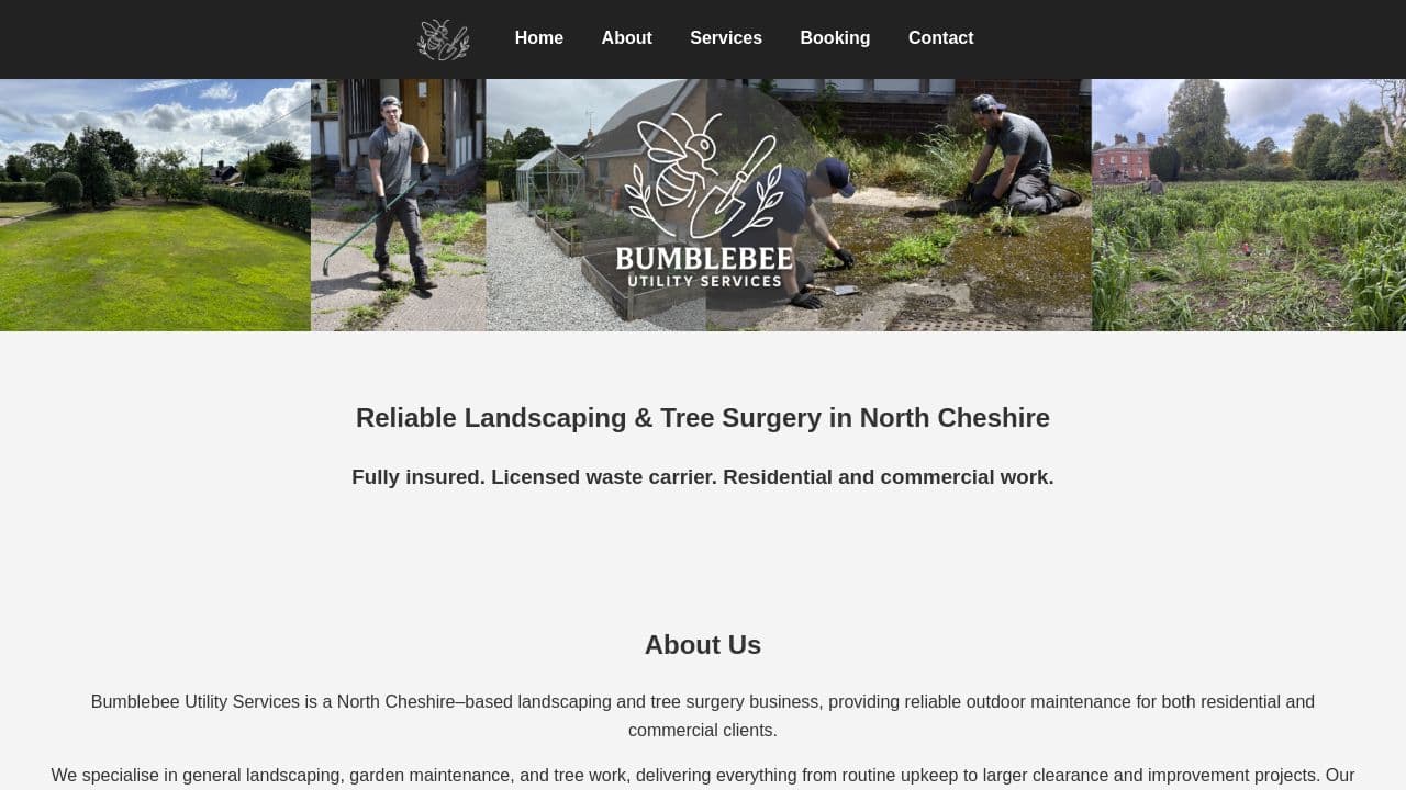 BUMBLEBEE UTILITY SERVICES LIMITED website screenshot