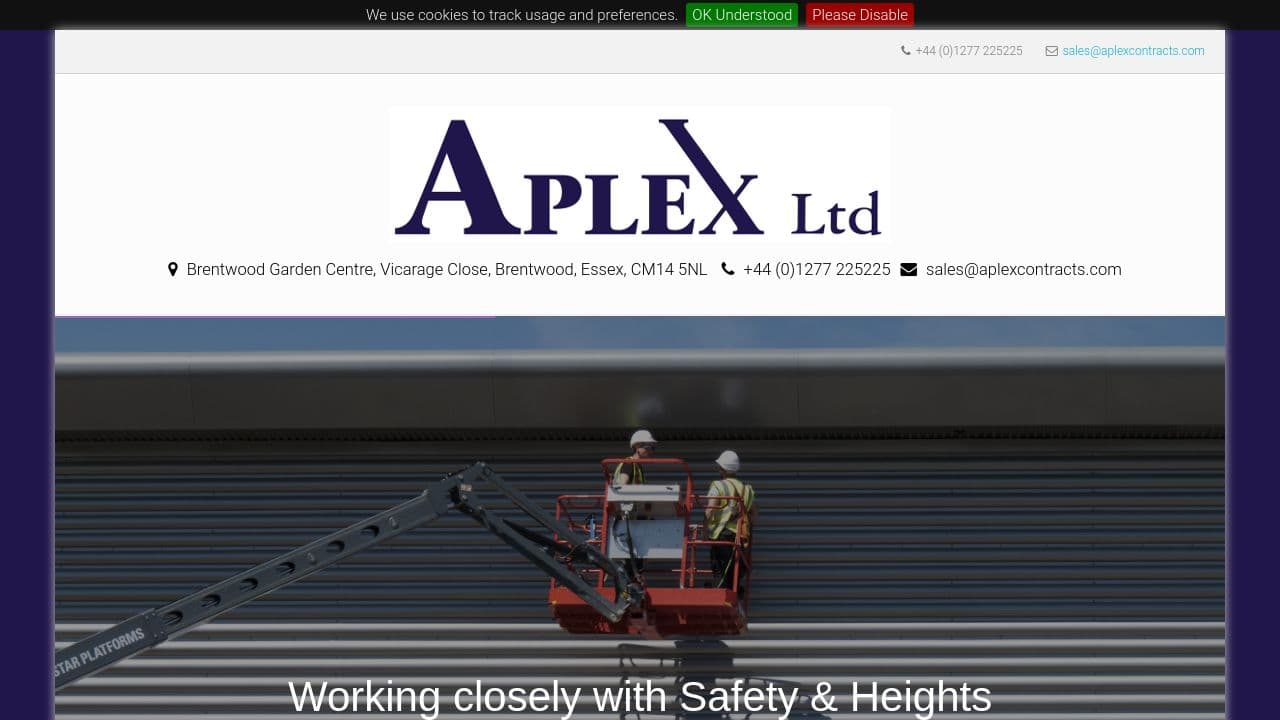 APLEX CONTRACTS LIMITED website screenshot