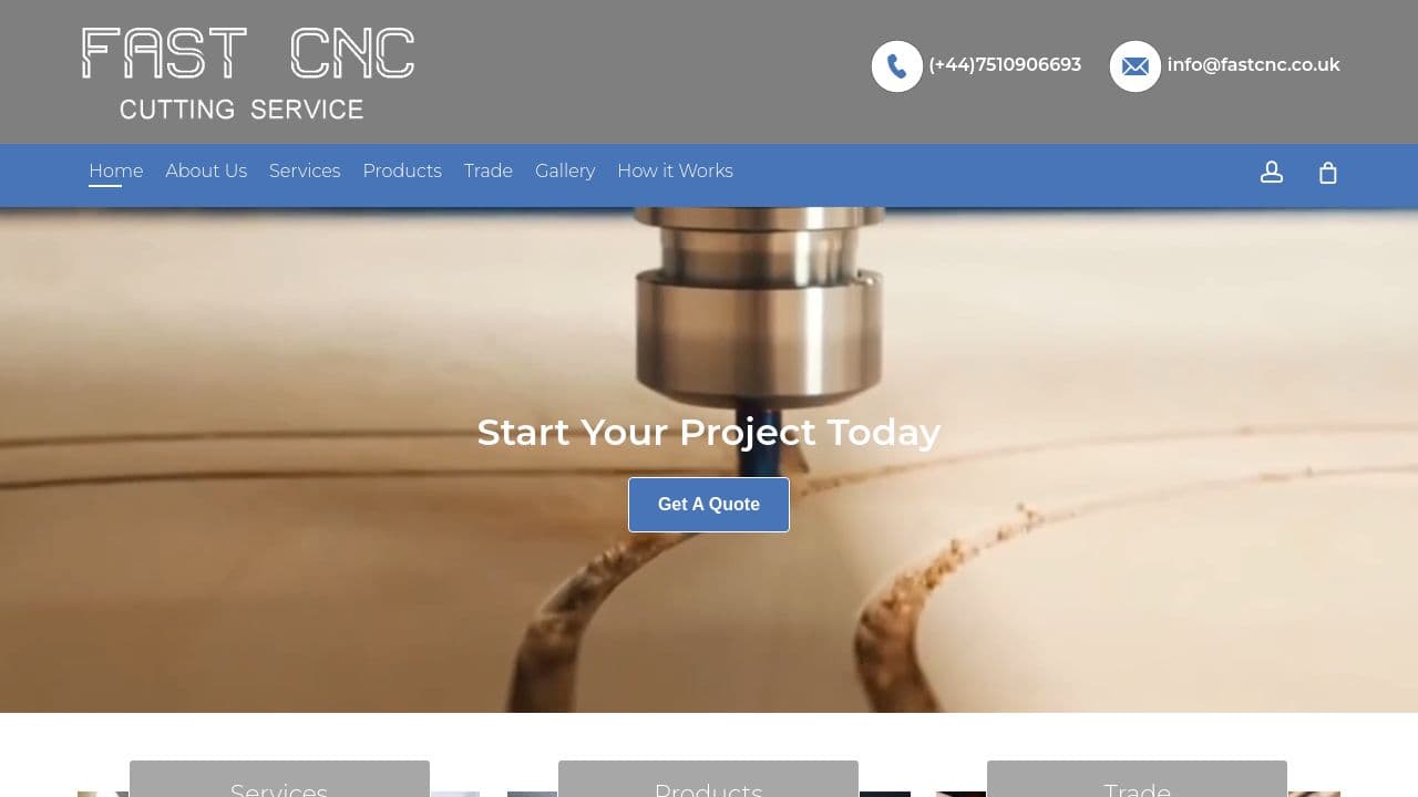 FAST CNC LIMITED website screenshot