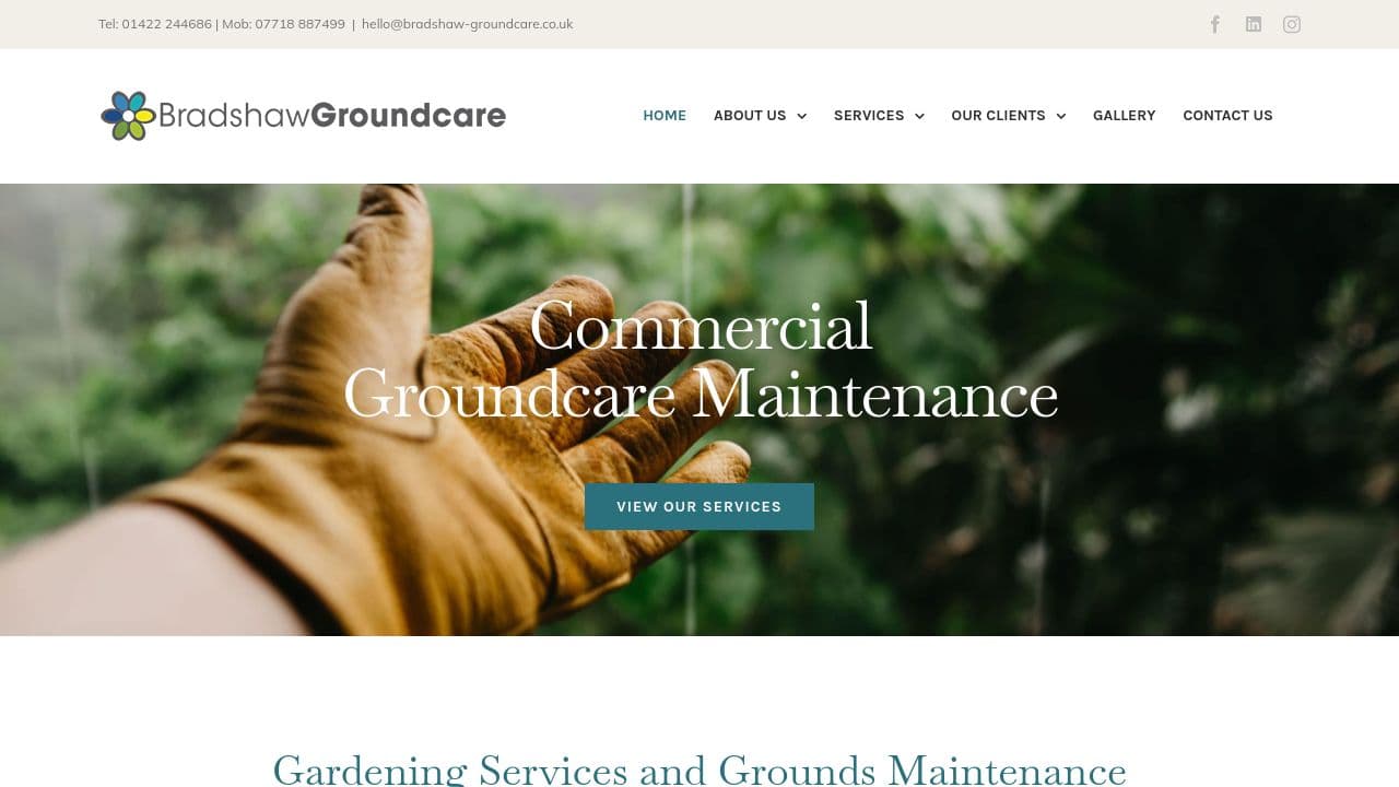 BRADSHAW GROUNDCARE LTD website screenshot