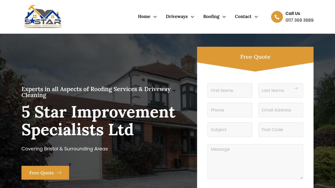 5 STAR IMPROVEMENT SPECIALISTS LTD website screenshot