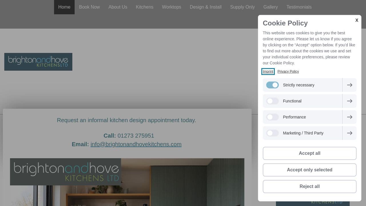 BRIGHTON & HOVE KITCHENS LTD website screenshot
