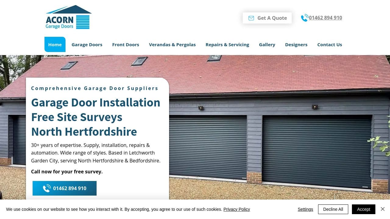 ACORN GARAGE DOORS GROUP LTD website screenshot