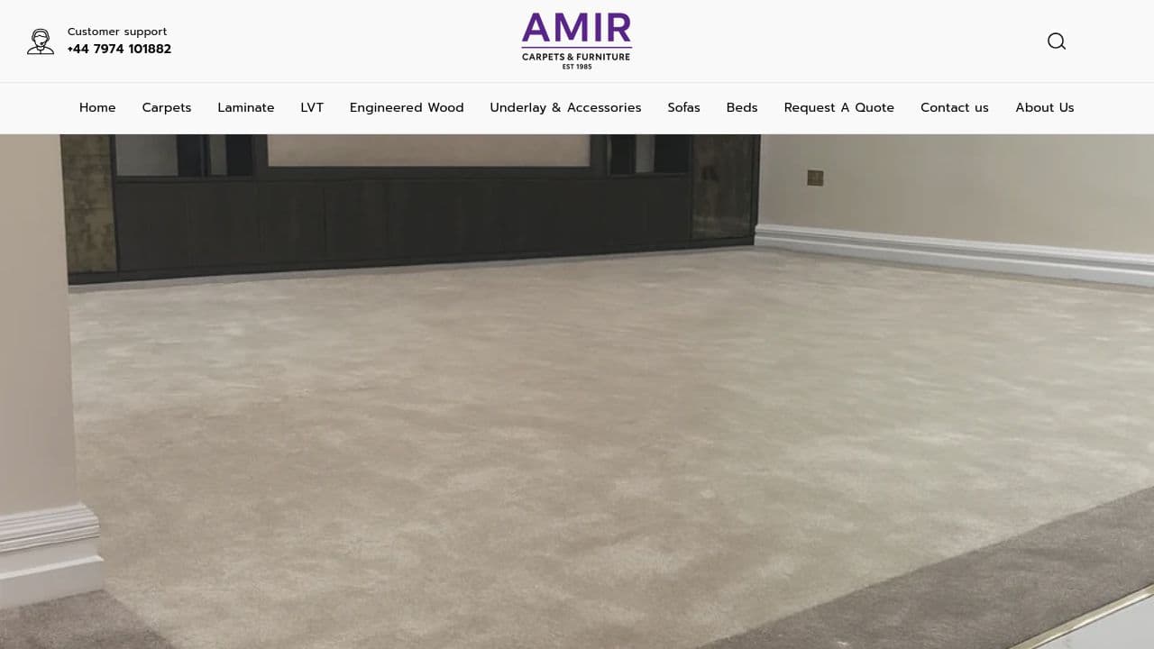 AMIR CARPETS LTD website screenshot