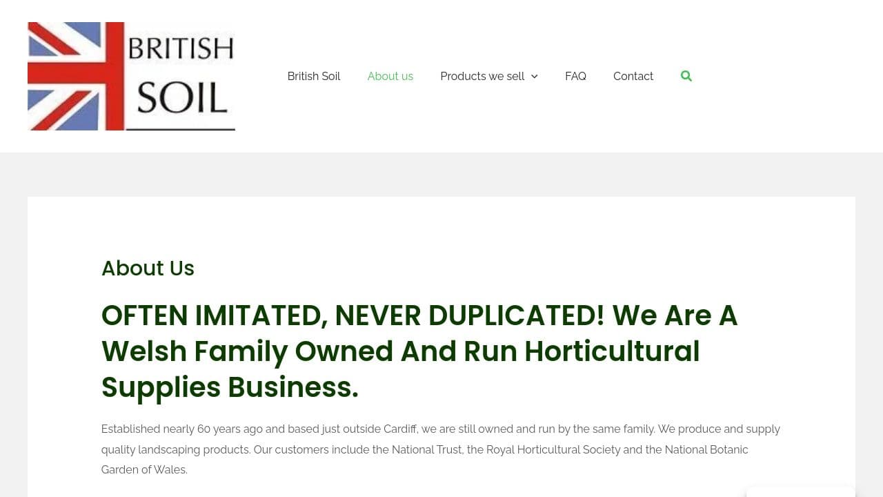 BRITISH SOIL (WESTERN) LIMITED website screenshot