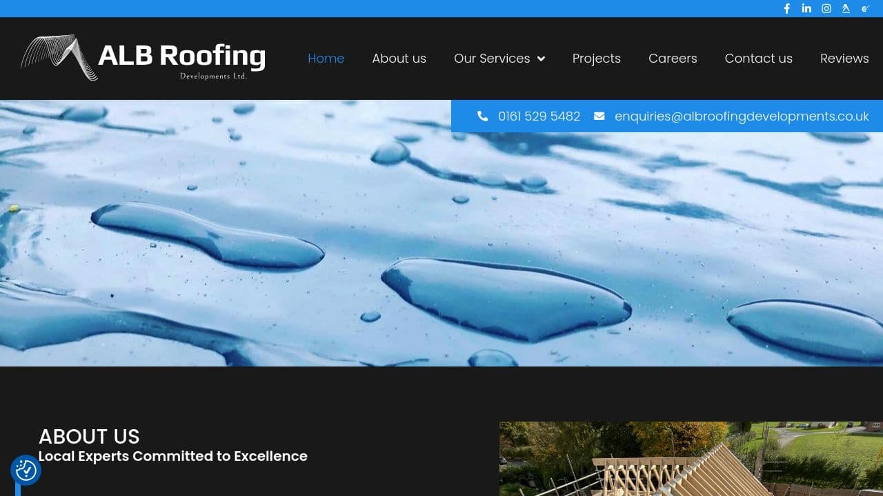 ALB ROOFING LTD website screenshot