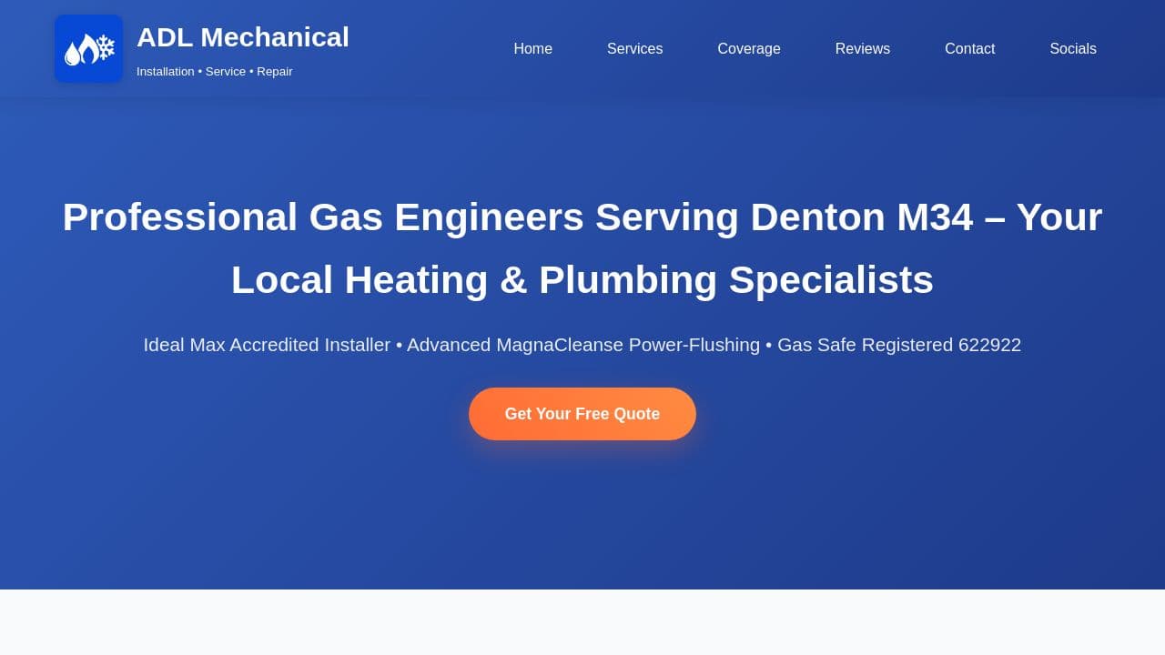 ADL MECHANICAL SERVICES LTD website screenshot
