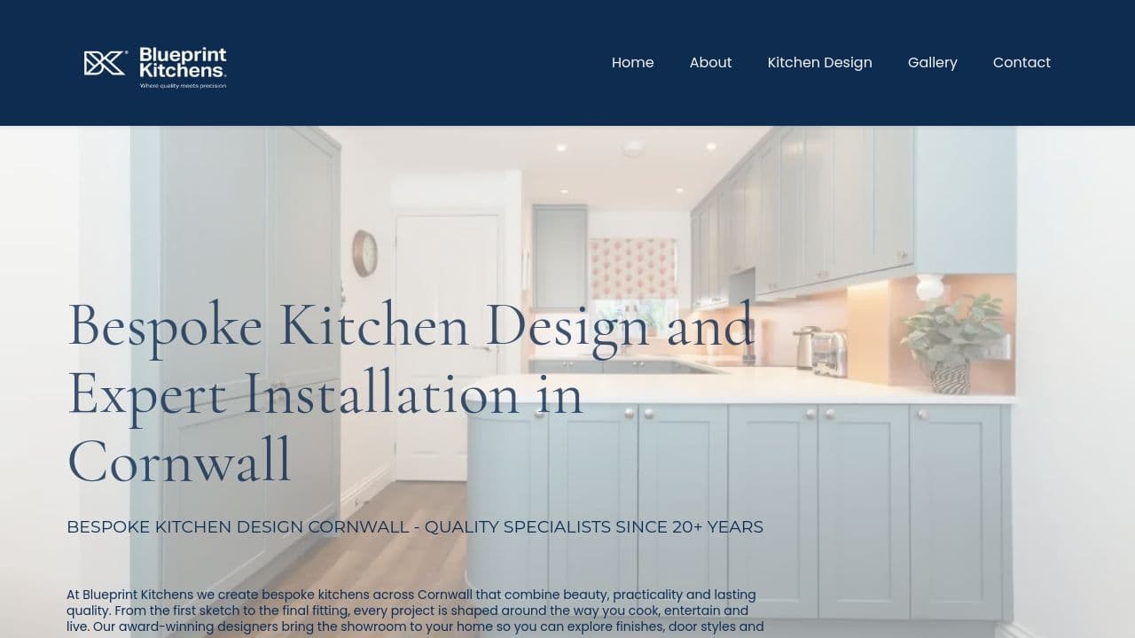BLUEPRINT KITCHENS LIMITED website screenshot