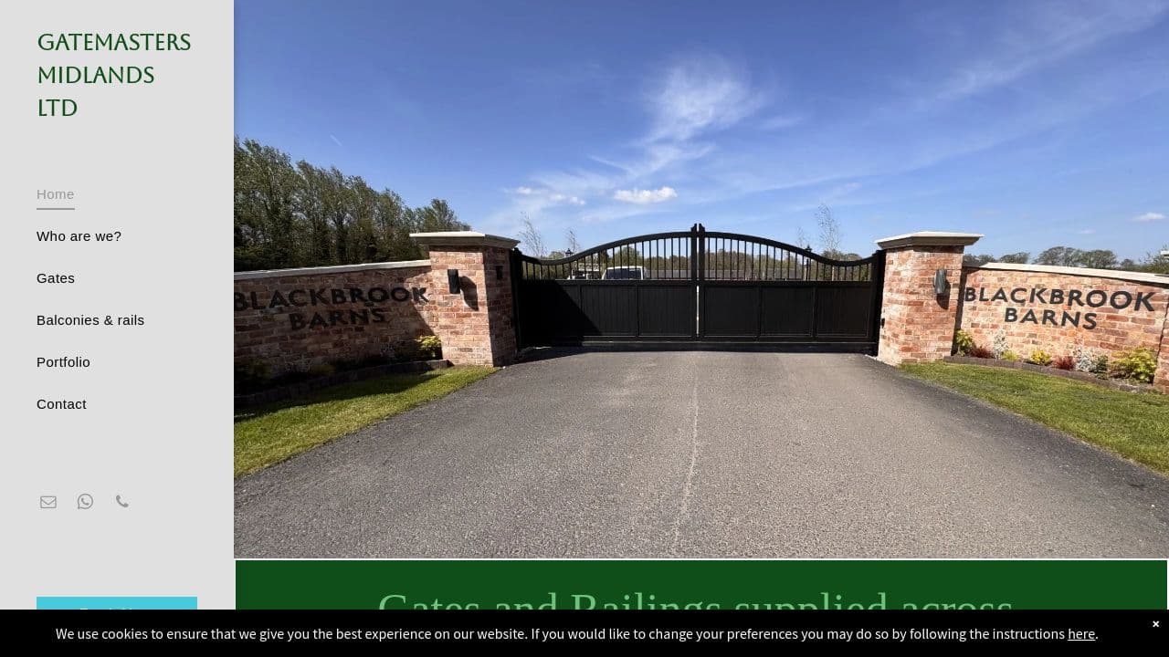 GATEMASTERS (MIDLANDS) LIMITED website screenshot