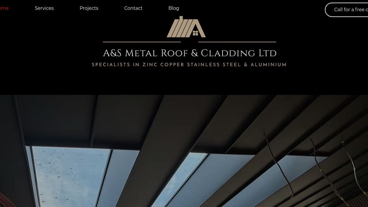 A&S METAL ROOFING LTD website screenshot