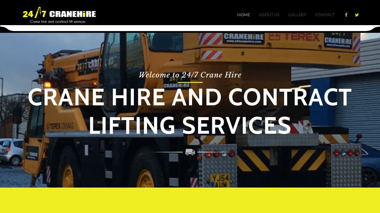 24/7 CRANE HIRE LTD website screenshot