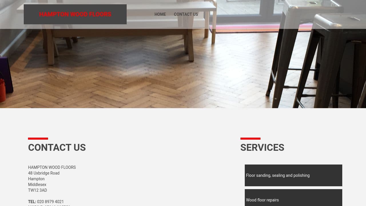 HAMPTON WOOD FLOORS LIMITED website screenshot