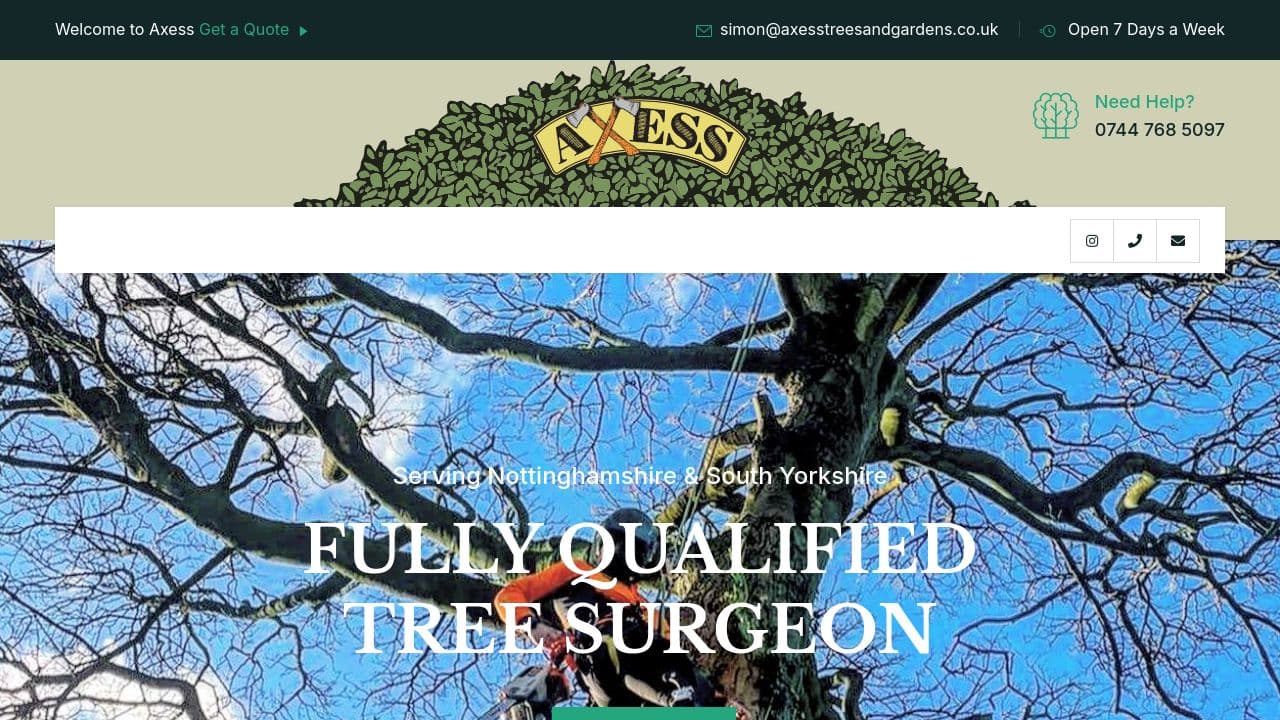 AXESS GARDENS LTD website screenshot