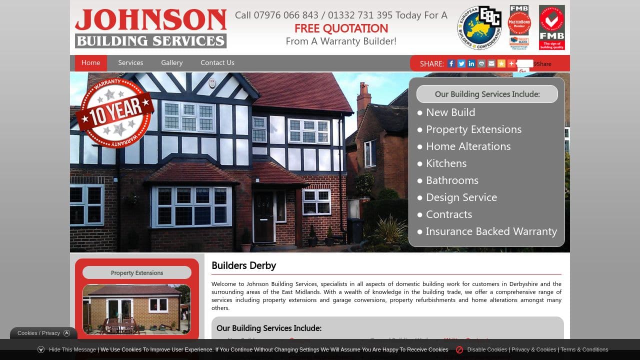 2 BUILDERS DERBY LTD website screenshot
