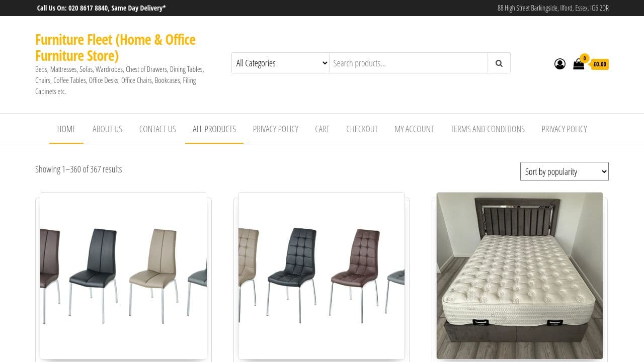 FURNITURE FLEET LIMITED website screenshot