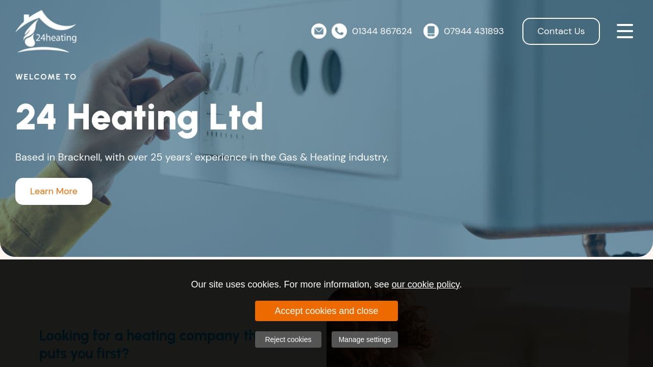 24 HEATING LIMITED website screenshot