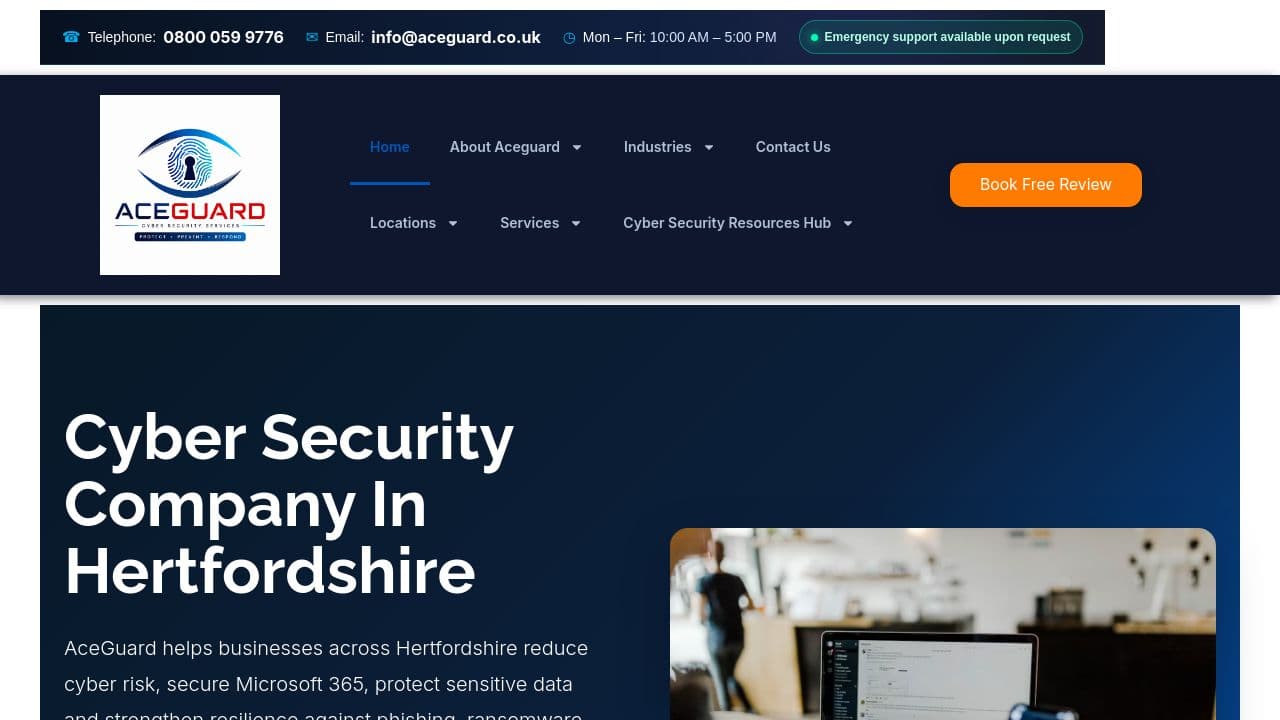 ACEGUARD RM LIMITED website screenshot