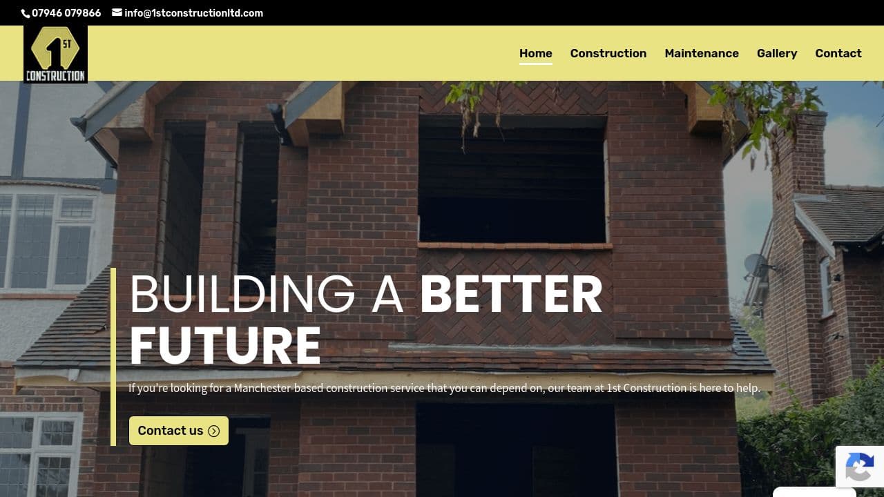 1ST CONSTRUCTION NORTHWEST LTD website screenshot