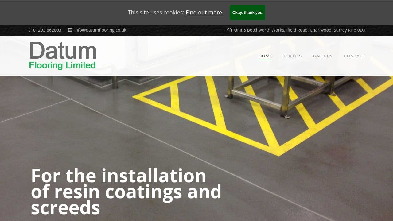 DATUM RESIN FLOORING LTD website screenshot