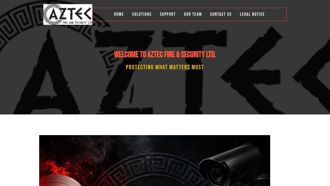AZTEC FIRE & SECURITY LTD website screenshot