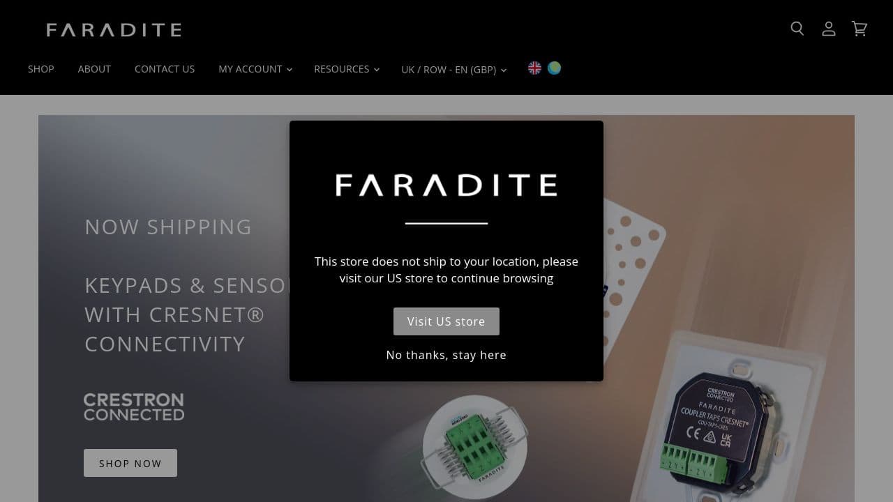 FARADITE LTD website screenshot