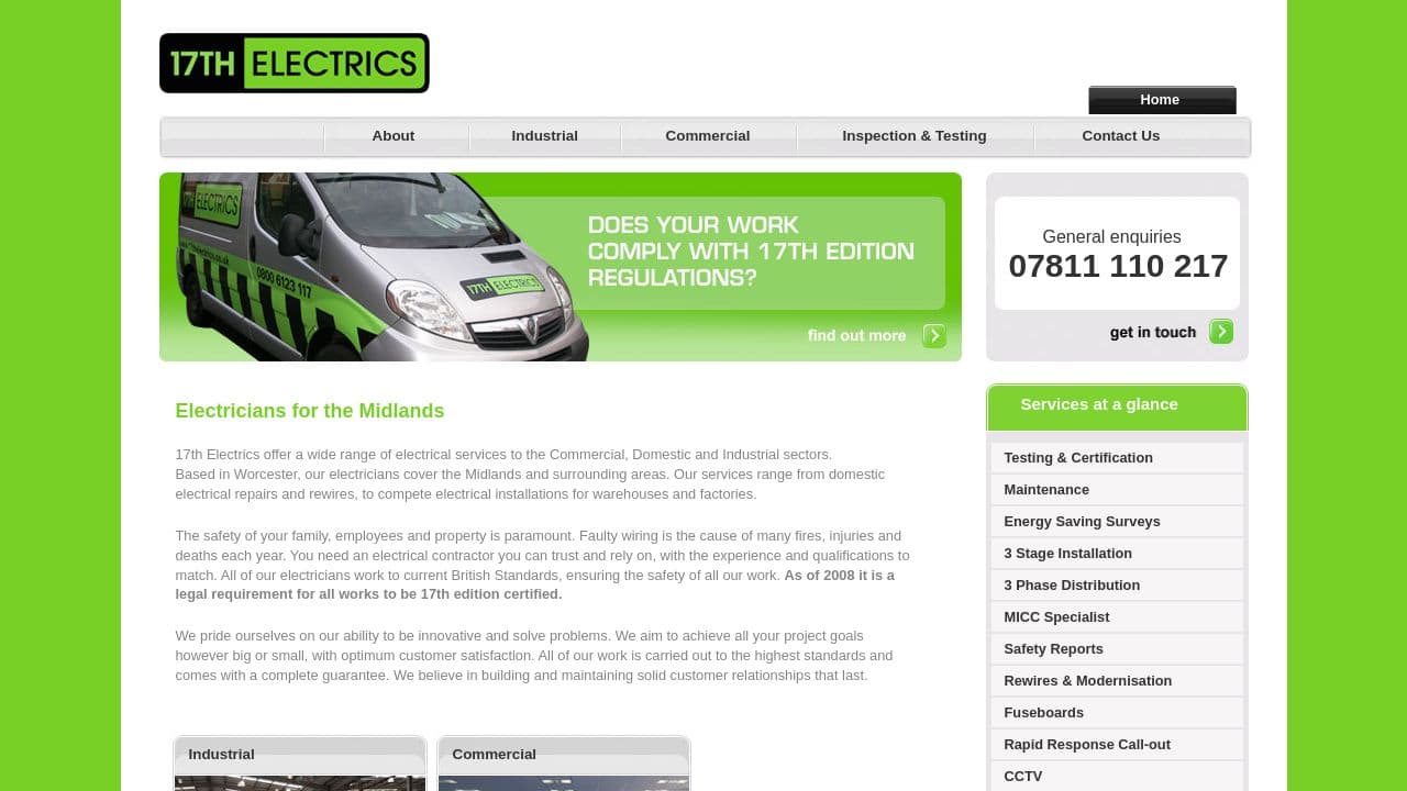 17TH ELECTRICS LTD website screenshot