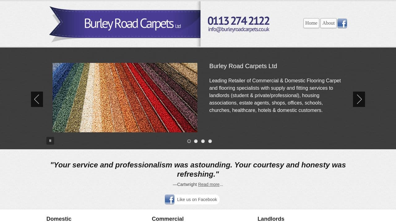 BURLEY ROAD CARPETS LIMITED website screenshot