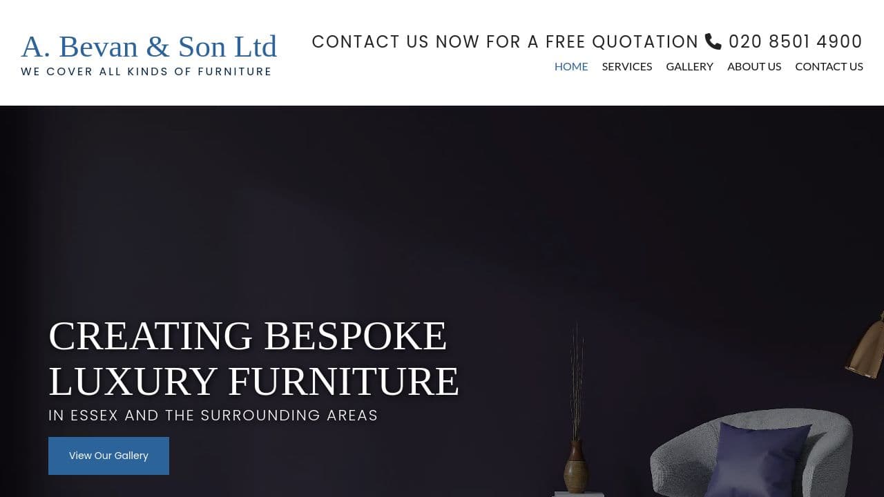 A BEVAN & SON LIMITED website screenshot