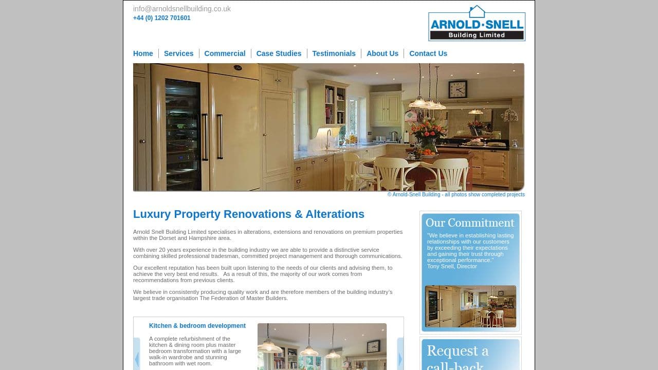 ARNOLD SNELL BUILDING LTD. website screenshot