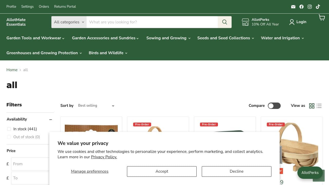 ALLOTMATE ESSENTIALS LTD website screenshot