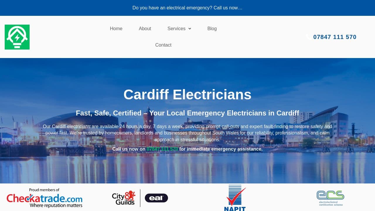 12 ELECTRICAL & EMERGENCY ELECTRICIAN LTD website screenshot