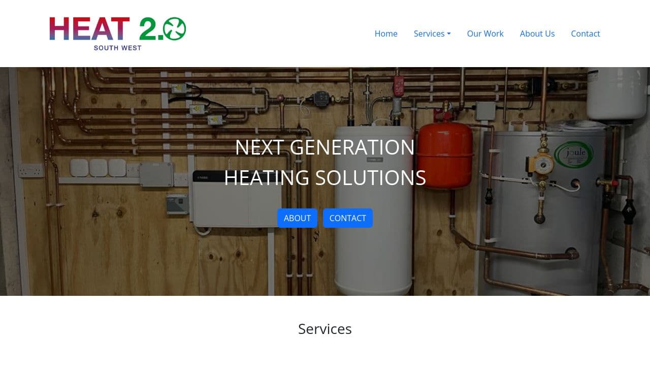 HEAT 2 O LTD website screenshot