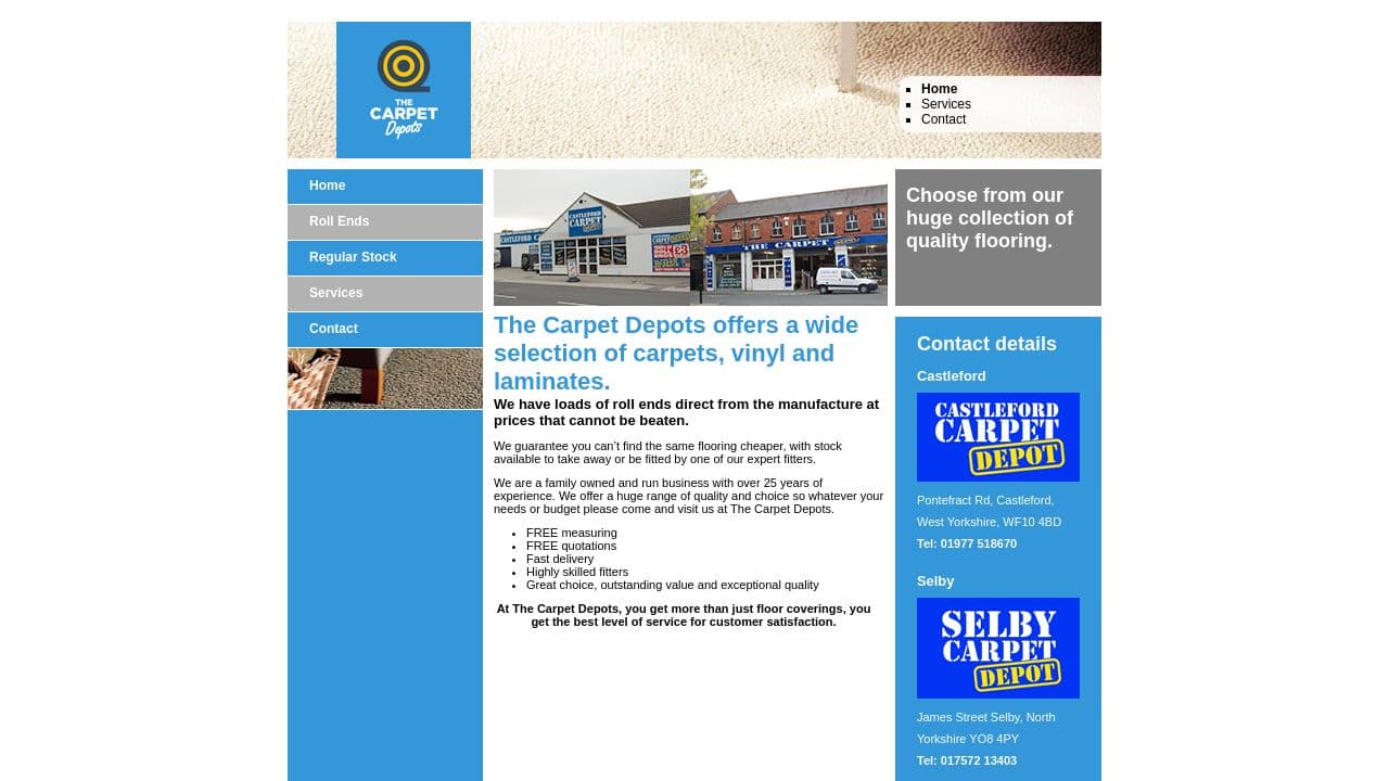 CASTLEFORD CARPET DEPOT LIMITED website screenshot