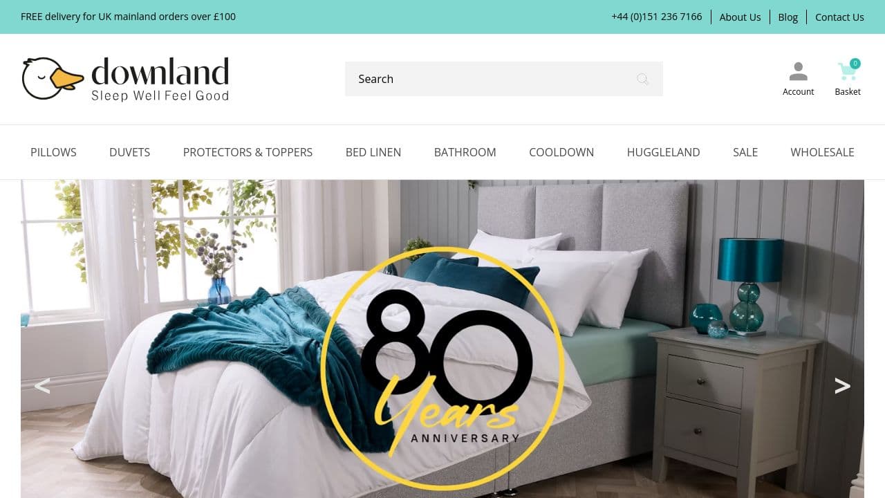 DOWNLAND BEDDING COMPANY LIMITED(THE) website screenshot